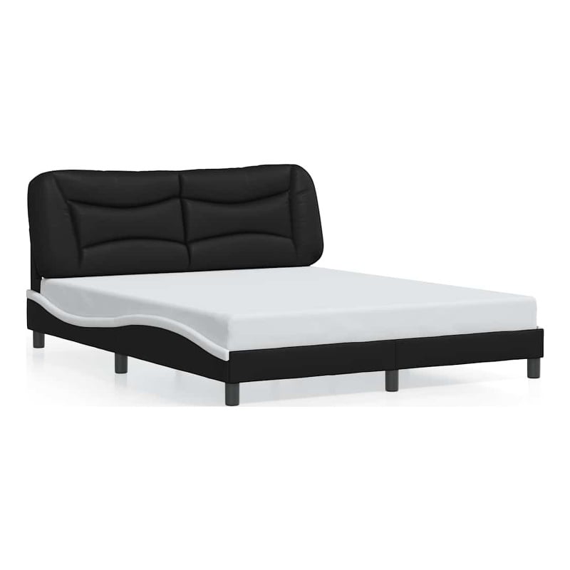 vidaXL Rectangular Queen Bed Frame in Black and White