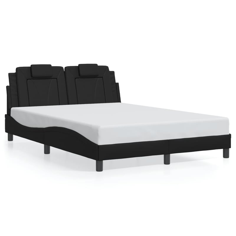 vidaXL Faux Leather Full Bed Frame in Black