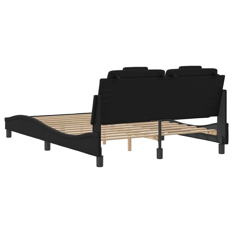 vidaXL Faux Leather Full Bed Frame in Black