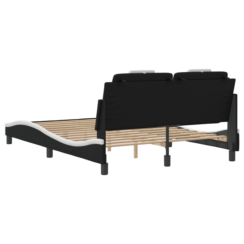vidaXL Rectangular Full Bed Frame in Black and White