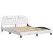 vidaXL Viana Faux Leather Queen Bed Frame without Mattress in White