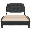 vidaXL Rectangular Faux leather Twin Bed Frame in Black