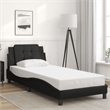 vidaXL Rectangular Faux leather Twin Bed Frame in Black
