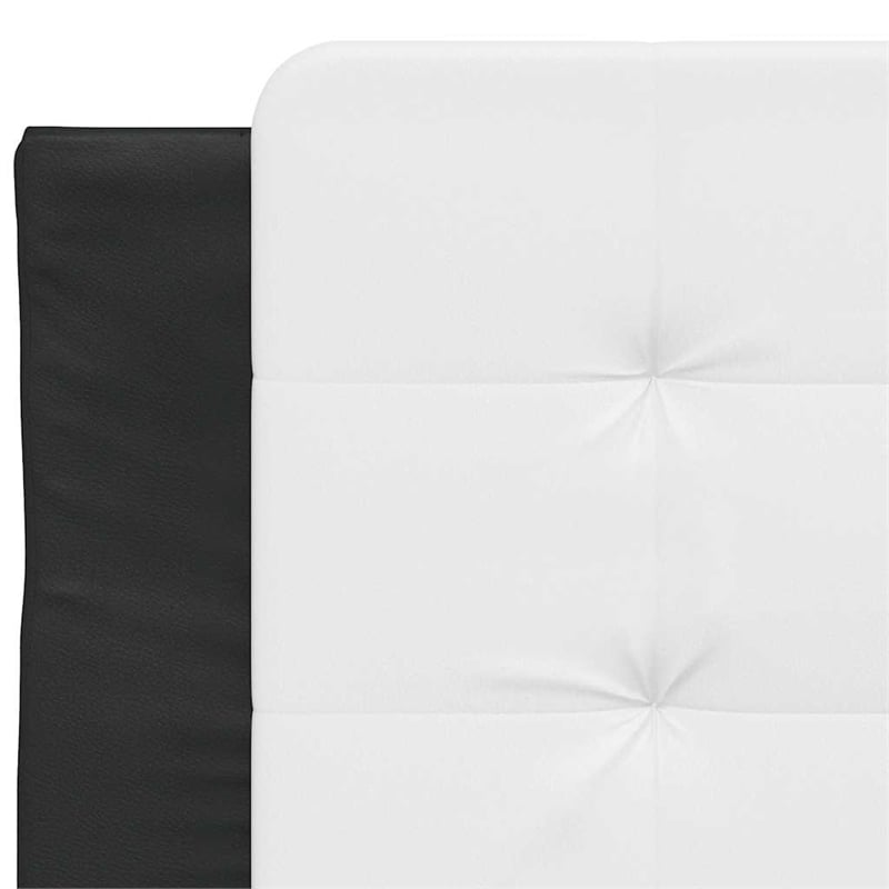vidaXL Faux Leather Twin XL Bed Frame in Black and White