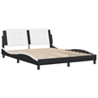 vidaXL Faux Leather Full Durable Bed Frame in Black and White