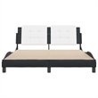 vidaXL Faux Leather Full Durable Bed Frame in Black and White