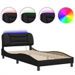 vidaXL Rectangular Twin Bed Frame with LED in Black