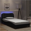 vidaXL Rectangular Twin Bed Frame with LED in Black