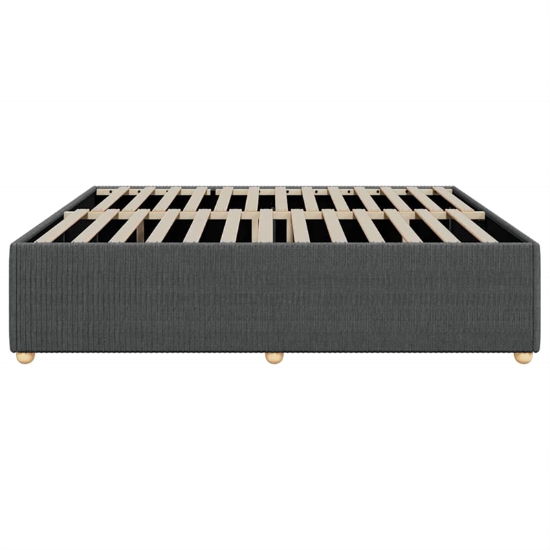vidaXL Engineered Wood King Bed Frame in Dark Gray Fabric