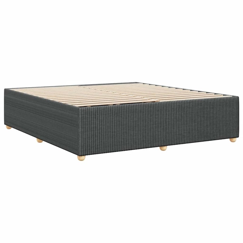 vidaXL Engineered Wood King Bed Frame in Dark Gray Fabric
