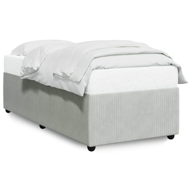 vidaXL Twin Without Headboard Bed Frame in Light Gray