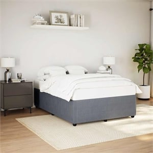 vidaXL Modern Velvet Queen Bed Frame in Dark Grey
