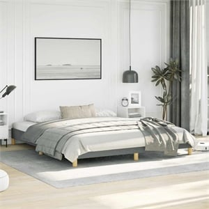 vidaXL Engineered Wood California King Bed Frame in Dark Gray