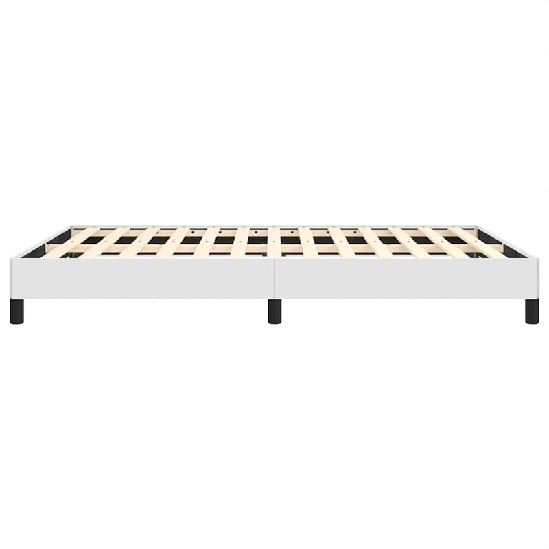 vidaXL Engineered Wood Faux Leather Full Bed Frame in White