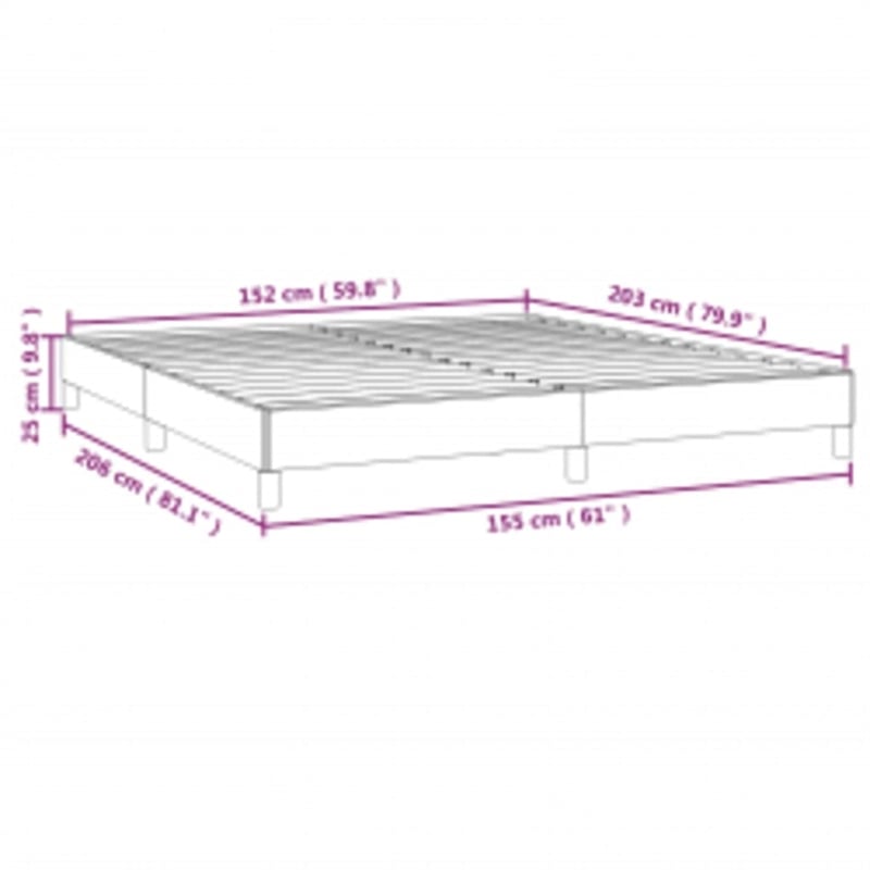 vidaXL Engineered Wood Faux Leather Queen Bed Frame in Black