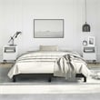 vidaXL Engineered Wood Faux Leather Queen Bed Frame in Black