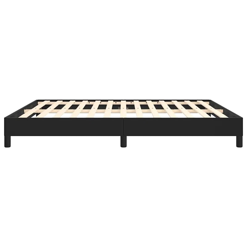 vidaXL Engineered Wood Faux Leather California King Bed Frame in Black