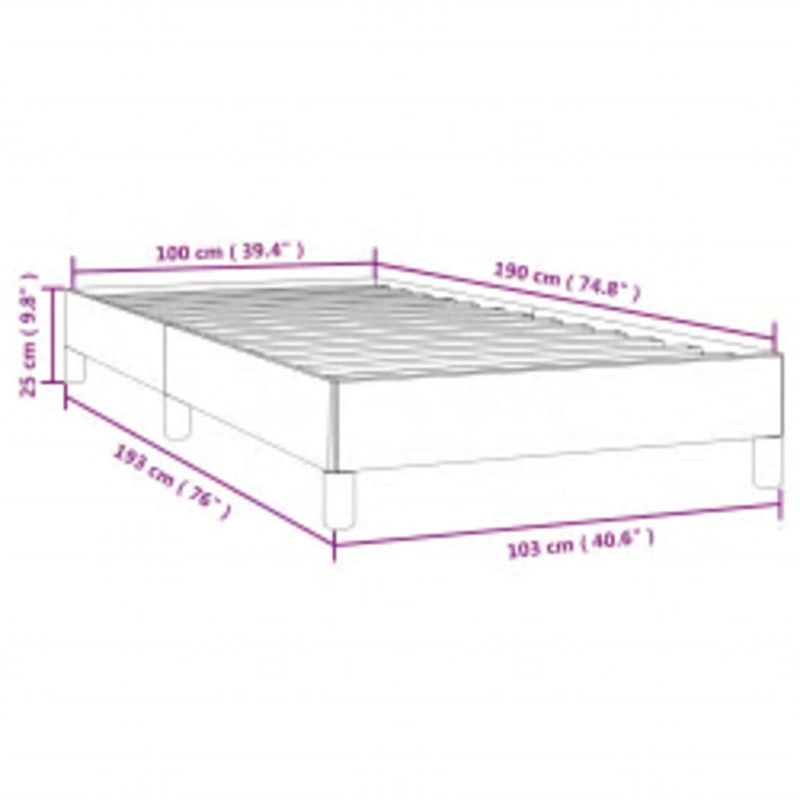 vidaXL Engineered Wood Twin Bed Frame in Light Grey