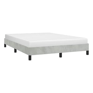 vidaXL Full 9.8&quotH Without Headboard Bed Frame in Light Gray