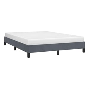 vidaXL Modern Engineered Wood Queen Bed Frame in Dark Gray