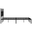vidaXL Rectangular Powder-Coated Steel King Bed Frame in Black