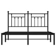 vidaXL Rectangular Powder-Coated Steel King Bed Frame in Black