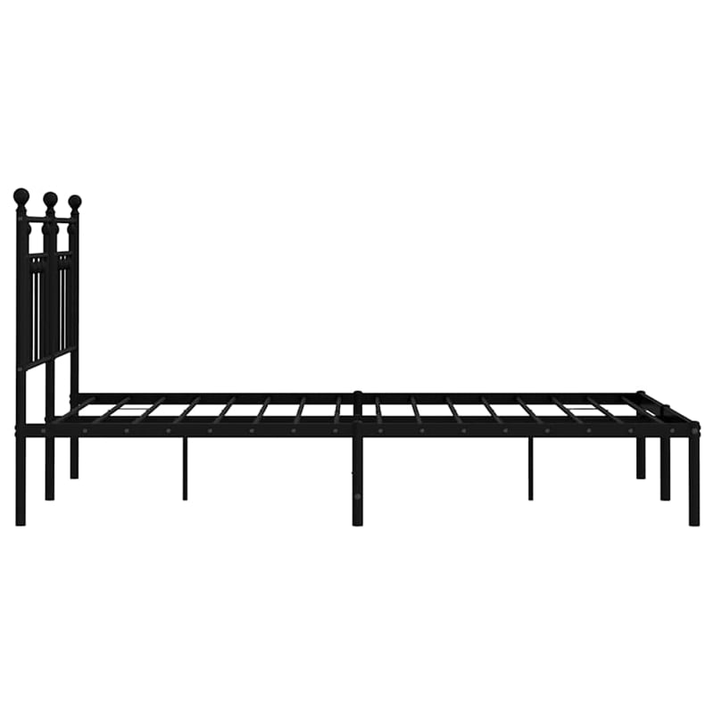 vidaXL Rectangular Powder-Coated Steel King Bed Frame in Black