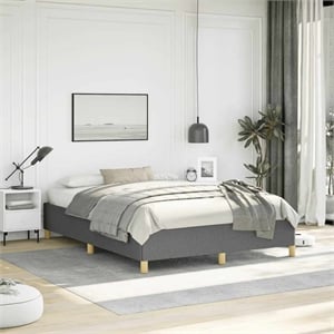 vidaXL Engineered Wood Bed Queen Frame in Dark Gray