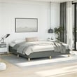vidaXL Engineered Wood King Bed Frame in Dark Gray Fabric