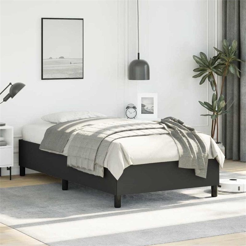 vidaXL Engineered wood Twin Bed Frame in Black