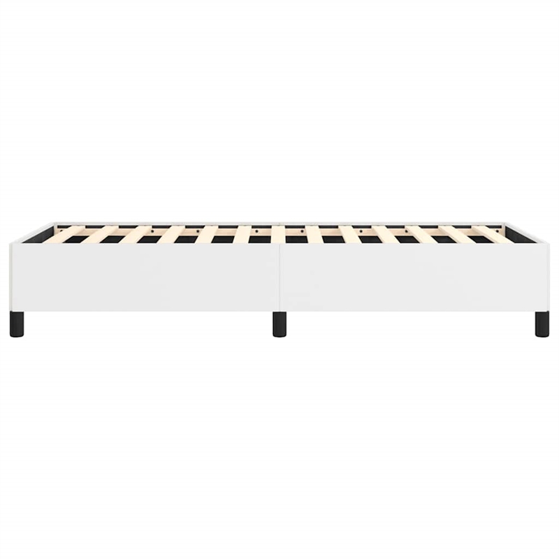 vidaXL Twin XL Faux Leather Bed Frame in White