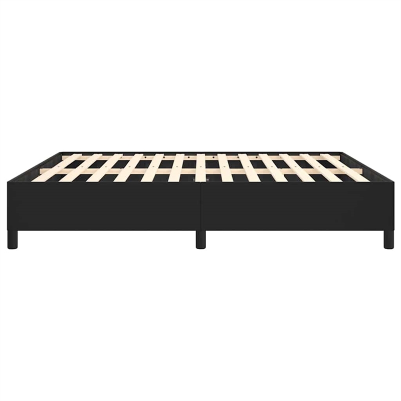 vidaXL Engineered Wood Faux Leather California King Bed Frame in Black
