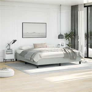 vidaXL King 13.8&quot Without Headboard Bed Frame in Light Gray