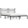 vidaXL Rectangular Powder-Coated Steel Full Bed Frame in Black