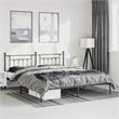 vidaXL Rectangular Powder-Coated Steel Full Bed Frame in Black
