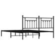 vidaXL Rectangular Powder-Coated Steel Full Bed Frame in Black