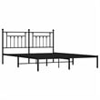 vidaXL Rectangular Powder-Coated Steel Full Bed Frame in Black