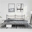 vidaXL Rectangular Powder-Coated Steel Full Bed Frame in Black