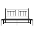 vidaXL Rectangular Powder-Coated Steel Full Bed Frame in Black