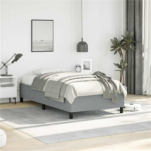 vidaXL Twin 13.8&quot Without Headboard Bed Frame in Light Gray