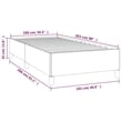 vidaXL Engineered Wood Twin XL Bed Frame in Dark Gray