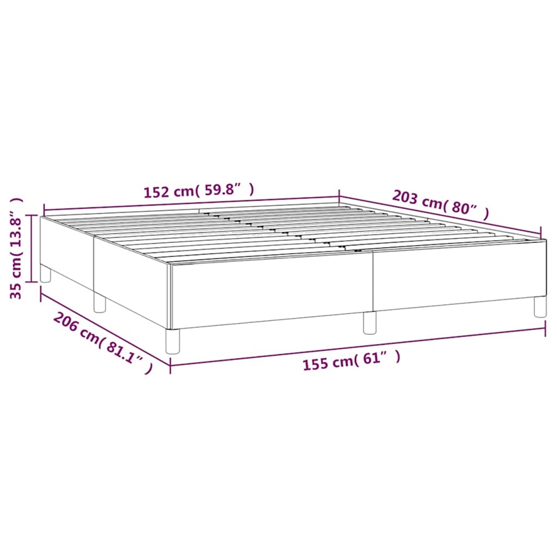 vidaXL Queen Engineered Wood Bed Frame in Light Grey