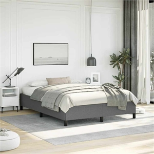 vidaXL Modern Engineered Wood Queen Bed Frame in Dark Gray