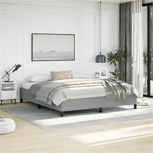 vidaXL Engineered Wood California King Bed Frame in Light Gray