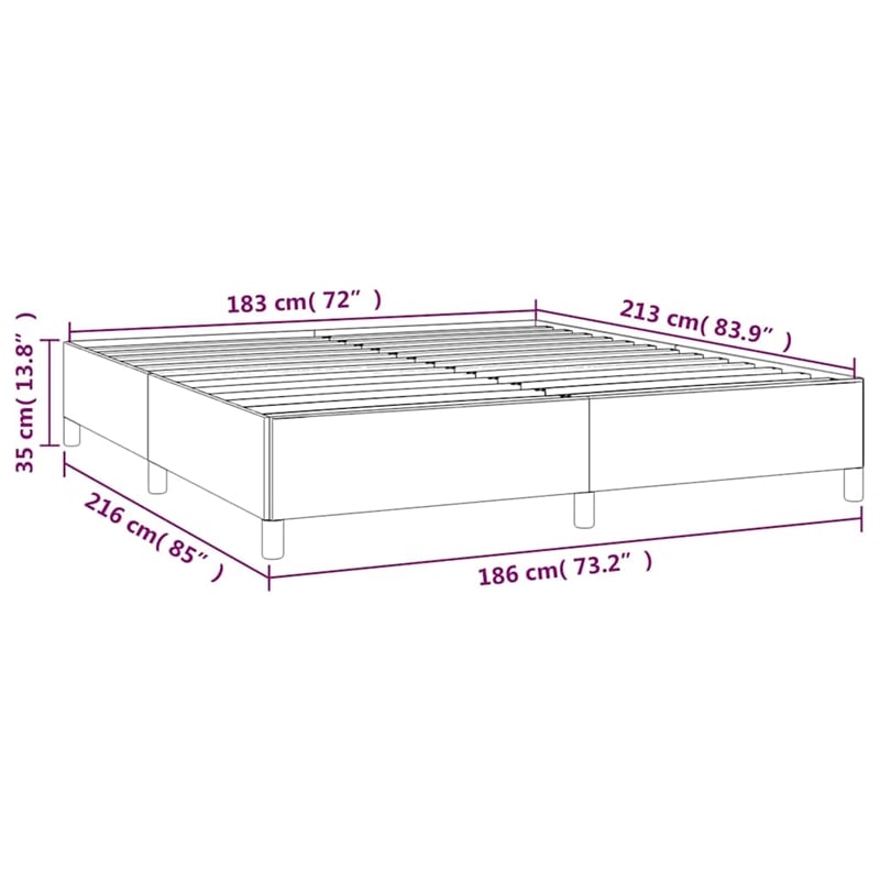 vidaXL Engineered Wood California King Bed Frame in Dark Gray