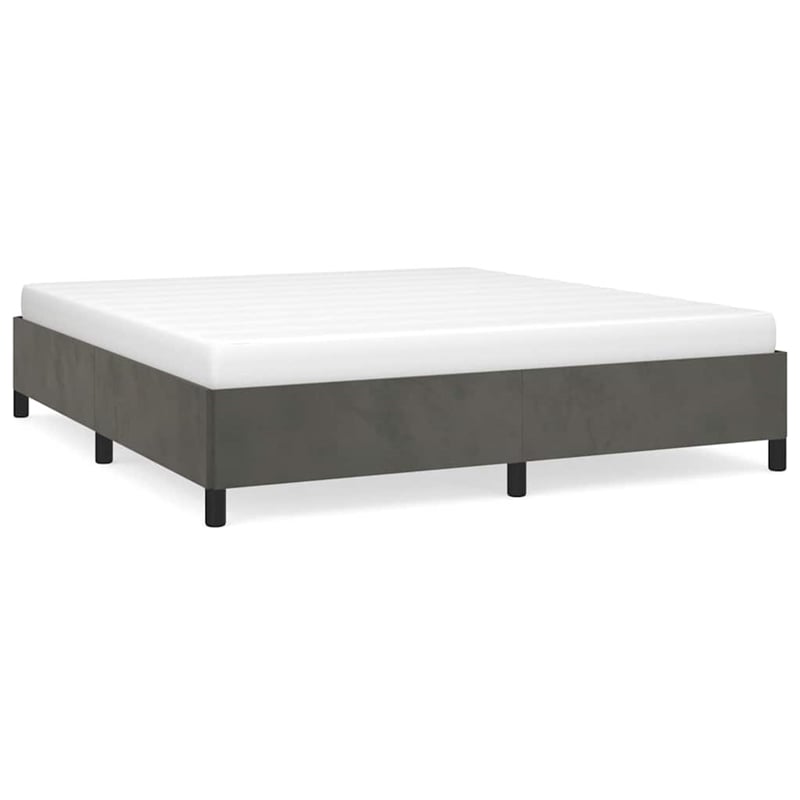 vidaXL Engineered Wood California King Bed Frame in Dark Gray