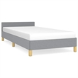 vidaXL Twin With Headboard Bed Frame in Light Gray