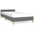 vidaXL Engineered Wood Twin XL Bed Frame with Headboard in Dark Gray