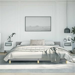 vidaXL California King With Headboard Bed Frame in Light Gray