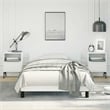 vidaXL Twin Faux Leather Bed Frame With Headboard in White